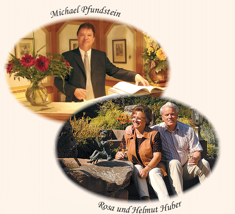 Bilder von Hotelchef Michael Pfundstein und Rosa und Helmut Huber